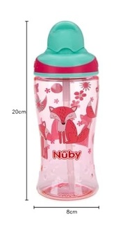 Copo Nuby Tritan com Canudo Retrátil 360ML Rosa - Seguro, Resistente e Divertido - imagem 3