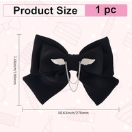 Decoração de Capacete GORGECRAFT: Laço Preto Grande com Corrente Prata e Ventosa - Estilo Único para Moto, Bike e Esqui - imagem 3