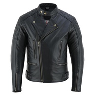 Jaqueta masculina de couro de qualidade premium para motocicletas com zíper aprovado pela CE - imagem 1