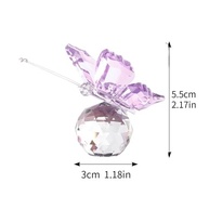 Borboleta de Cristal Roxa com Base de Bola de Vidro - Decoração Elegante para Casa, Casamento e Presente Feminino - imagem 3