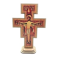 Crucifixo de Mesa São Francisco com Cruz de São Damião - 20 cm | Decoração e Fé - imagem 2