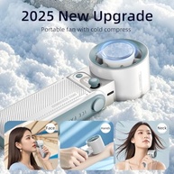 Ventilador Portátil com Refrigeração de Gelo | 199 Velocidades, Bateria 6000mAh, Dobrável 90° - imagem 4