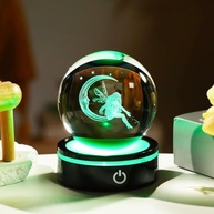 Estatueta de Fada da Lua 3D com Bola de Cristal Iluminada - Presente Encantador para Mulheres e Meninas - imagem 3