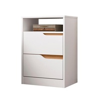 Mesa de Cabeceira Sole com 2 Gavetas e Nicho – Design Moderno em Branco e Freijó - imagem 2