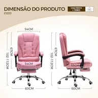 Cadeira de Escritório Presidente Rosa - Conforto Ergonômico com Apoio para Pés e Encosto Ajustável - imagem 3