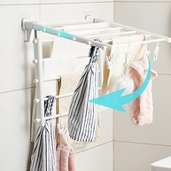 Cremalheira de Secagem Dobrável com Clipes à Prova de Vento - Organizador de Roupas para Varanda e Lavanderia - imagem 3