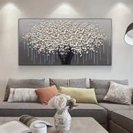 Arte de Parede Rústica Vintage - Tela Abstrata com Flores 30,5x61 cm | Decoração Moderna para Casa e Escritório - imagem 5