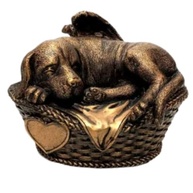 Urna In Memorian Dog - Cachorro Anjo para Cinzas de Estimação com Acabamento Ouro Envelhecido - imagem 2