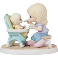 Precious Moments Love at First Bite - Estatueta de Porcelana Bisque com Tema Bebê - imagem 1