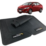 Jogo de Tapetes Borracha Automotivo com Logo Bordado para Chevrolet Prisma (2016-2019) - 5 Peças - imagem 1