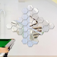 Adesivos de Parede Espelhados Hexagonais 3D em Acrílico com Fita Dupla Face - Decoração Moderna e Elegante - imagem 4