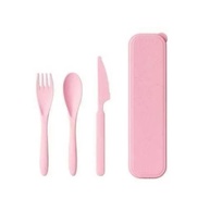 Kit Talheres Reutilizáveis com Estojo em Fibra de Palha de Trigo - Rosa Premium - imagem 1