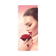 Adesivo Decorativo Porta Salão de Beleza - Flor Rosa e Vermelha | Transforme seu Ambiente com Estilo - imagem 2