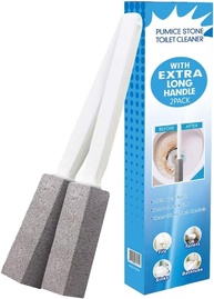 Escova de Vaso Sanitário com Pedra-Pomes Natural - Cabo Extra Longo para Limpeza Profunda de Calcário e Ferrugem - imagem 1