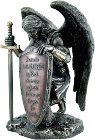 São Miguel Arcanjo Guerreiro Celestial - Imagem Sagrada com Salmo 91 - Decoração Espiritual para Casa - imagem 2