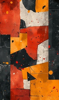 Canvas Decorativo Abstrato Moderno 60x100cm | Arte Geométrica em Algodão com Cores Vibrantes - imagem 3