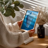 Quadro Decorativo Sucesso Iceberg Motivacional com Moldura - Frase de Inspiração para Trabalho, Persistência e Disciplina - imagem 4