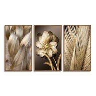 Kit com 3 Quadros Decorativos 30x50 cm Floral Rústico Vintage com Moldura - Ideal para Sala, Quarto e Hall - imagem 3