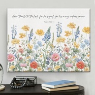 Arte de Parede com Versículo Bíblico Salmo 136:1 - Inspire-se com Fé e Decore com Estilo - imagem 2