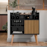 Aparador Buffet Florença - Design Retro com Adega e Prateleiras | Ideal para Sala de Jantar, Cozinha e Área de Conforto - imagem 3