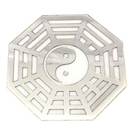 Baguá Yin Yang Acrílico Espelhado Prateado 15cm - Equilíbrio Energético com Design Moderno - imagem 2
