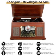 VEDO Toca-Discos 10 em 1: Reviva o Vinil com Bluetooth, CD, Cassete e Conversor MP3 | Design Retrô Mogno - imagem 5