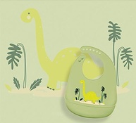 KaBaby Babador de Silicone com Estampa de Dinossauros - Seguro, Higiênico e Divertido para Bebês - imagem 2