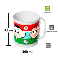 Kit com 2 Xícaras Giratórias Turma da Mônica - 360ml | Canecas Infantis Divertidas com Estampa 360° - imagem 3