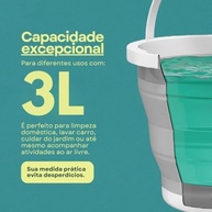 Balde Retrátil 3L Silicone Dobrável com Alça Ergonômica - Ideal para Pescaria, Praia e Limpeza Geral - imagem 5