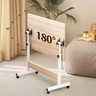 Mesa Ajustável Dobrável Nogueira-Flip com Rodinhas | Altura Regulável 70-90cm - imagem 5