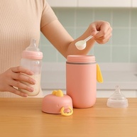 Pote Dosador Rosa com Colher Medidora para Leite em Pó - 800ml - imagem 2