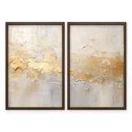 Kit 2 Quadros Decorativos com Textura Dourada e Abstrata - 60x90cm - Tabaco - imagem 4