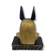 Escultura Egípcia Busto Anúbis Preto Dourado em Resina 10 cm - Decore com Estilo e Mistério - imagem 2
