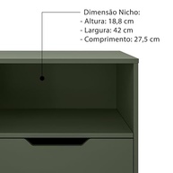 Mesa de Cabeceira com Gaveta e Nicho - Design Industrial Moderno Verde e Pé Dourado - imagem 5