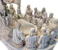 Escultura Devocional do Sermão da Montanha com Jesus e os Doze Apóstolos - Resina 29cm - imagem 5