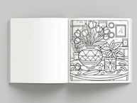 Cute & Comfy: Livro de Colorir Adulto Anti-Stress com 24 Ilustrações e 12 Marcadores - imagem 5