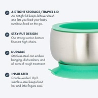 Tigela de Inox com Anel de Sucção Avanchy - Segura, Isolada e Prática para Bebês - imagem 5