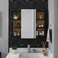Kit Banheiro Premium com Espelheira e Armário Aéreo Berlim Preto - Organização Inteligente - imagem 4