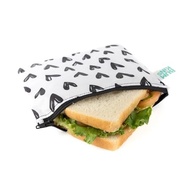 Bumkins Saco Reutilizável para Sanduíche e Lanche com Zíper - Tecido Impermeável, Lavável e Livre de BPA - Estampa Corações e XOXO (Pacote com 2) - imagem 5