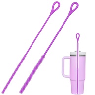 Escova de Limpeza de Palha de Silicone - 2 Peças Extra Longas com Cerdas para Canudos de Vidro e Metal - imagem 1
