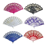 Leque de Mão Espanhol Rosa Pink com Renda e Estampa Floral - Elegância e Refresco para Festas e Decoração - imagem 2