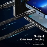 Cabo 3 em 1 100W: Carregue Rápido e com Estilo! - imagem 4