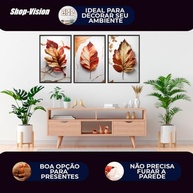 Quadro Folhas Douradas Secas - Decore com Estilo e Sofisticação - imagem 5