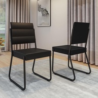 Conjunto com 2 Cadeiras Carraro 1736 Pretas - Design Moderno e Conforto Duradouro - imagem 1