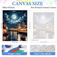 PRASIO Kit Pintura por Números para Adultos - Tela 40,6x50,8cm com Tintas Acrílicas e Pincéis - imagem 4