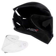 Kit Capacete ASX City Preto Moto Masculino e Feminino com Viseira Fumê e Transparente - imagem 1