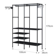 Arara Armário com Sapateira e Cabideiro Removível em Preto - Organize com Estilo - imagem 3