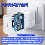 Carregador Turbo 25W USB-C p/ iPhone: Carga Rápida e Segura com Cabo Lightning Reforçado - imagem 4