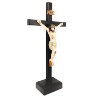 Crucifixo de Mesa com Cristo em Resina 33 cm - Decoração Religiosa Elegante para Casa e Ambientes Sagrados - imagem 4