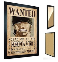 Quadro com Moldura One Piece - Cartaz Procurado Zoro - Impressão Premium em Papel Fotográfico - imagem 1